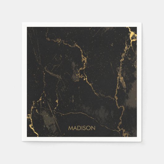 Gold Black Marmer Servet (Voorkant)