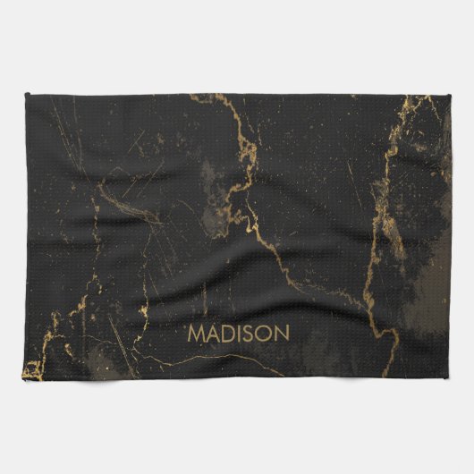 Gold Black Marmer Theedoek (Horizontaal)