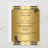 Gold Black Masquerade Ball Party Masker Jewel Kaart (Achterkant)