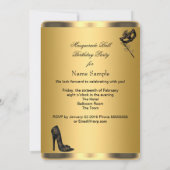 Gold Black Masquerade Ball Party Masker Jewel Kaart (Achterkant)