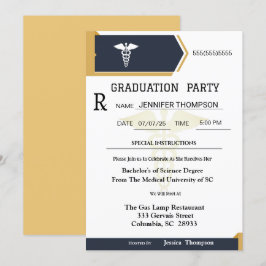 Gold Black Medical Prescription Pad Afstuderen Kaart