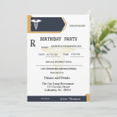 Gold Black Medical Prescrition Pad Birthday Kaart (Staand voorkant)