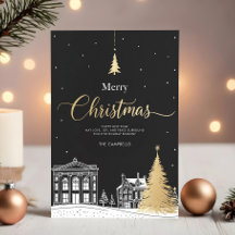 Gold & Black Merry Christmas Calligraphic
