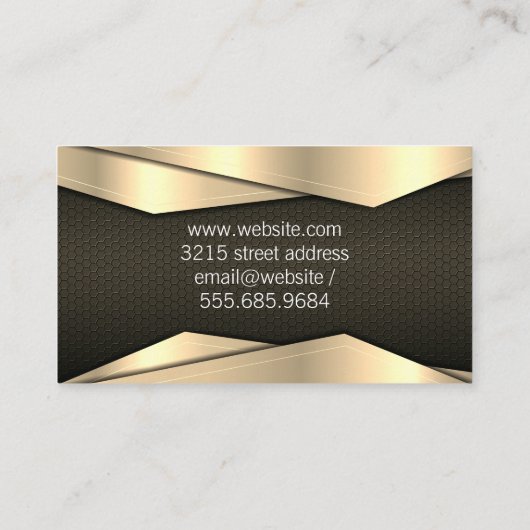 Gold Black Metallic | Logo onroerend goed Visitekaartje (Achterkant)