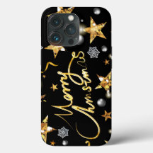 Gold Black Metallic Luxury Mode Merry Xmas