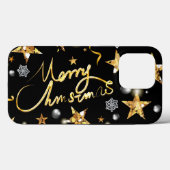 Gold Black Metallic Luxury Mode Merry Xmas Case-Mate iPhone Case (Achterkant (horizontaal))