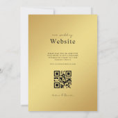 Gold & Black Metallic QR Code All in One Weddensch Kaart (Achterkant)