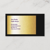 Gold Black Minimalist  Visitekaartje (Achterkant)