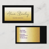 Gold Black Minimalist  Visitekaartje (Voorkant / Achterkant)