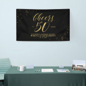 Gold & Black Modern 50th Wedding Jubileum Spandoek (Beurs)