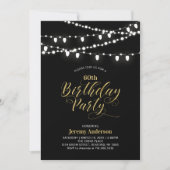 Gold & Black Modern 60e geboortedag voor volwassen Kaart (Voorkant)