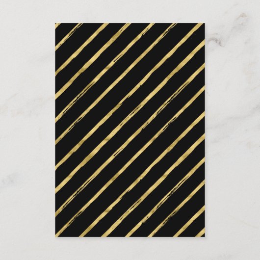Gold & Black Modern Adult Birthday Party Insert Informatiekaartje (Achterkant)