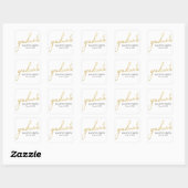 Gold Black Modern Afstuderen script Afstuderen Vierkante Sticker (Vel)