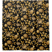 Gold Black Modern  botanische tuinbouw Douchegordijn (Voorkant)