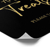 Gold Black Modern Brush Lettering Dessert Bar Sign Poster (Hoek)