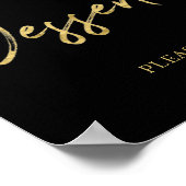 Gold Black Modern Brush Lettering Dessert Bar Sign Poster (Hoek)