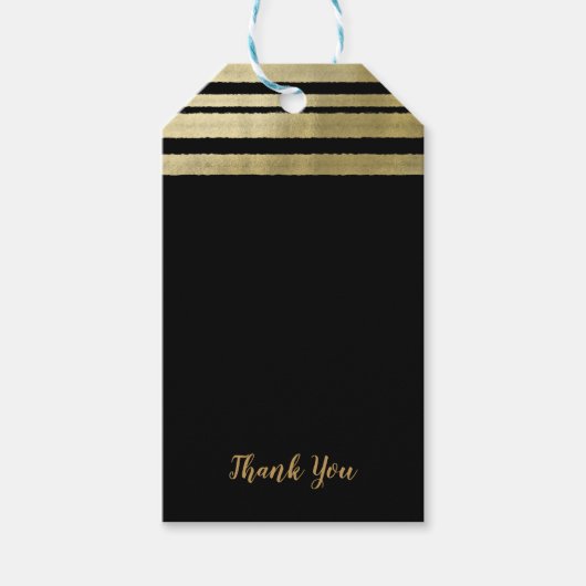 Gold & Black Modern Chic Elegant Wedding Cadeaulabel (Voorkant)