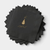 Gold & Black Modern Christmas Foil Stamped Napkins Folie Servetten (Insitu (Gestapeld))