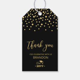 Gold & Black Modern Gradun Party Favor Tag Cadeaulabel