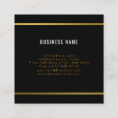 Gold & Black Modern Hair Stylist Vierkante Visitekaartje (Achterkant)