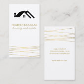 Gold Black Modern | Luxe vastgoed Visitekaartje (Voorkant / Achterkant)