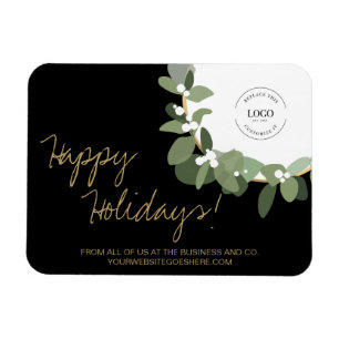 Gold Black Modern met uw Logo Company Holiday Magneet
