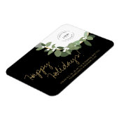 Gold Black Modern met uw Logo Company Holiday Magneet (Linkerzijde)