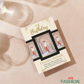 Gold & Black Modern Minimal Birthday Kaart