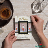 Gold & Black Modern Minimal Birthday Kaart