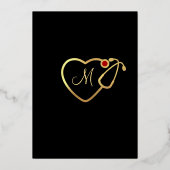 Gold Black Modern Nursing School Graduparty Folie Uitnodiging (Achterkant)