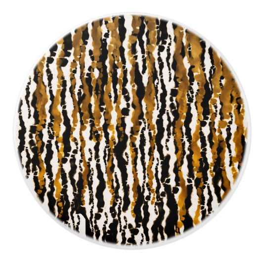 Gold & Black Modern Safari Rain Jungle Glam Keramische Knop (Voorkant)