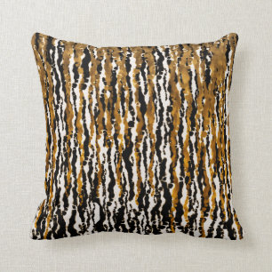 Gold & Black Modern Safari Rain Oerwoud Glam Kussen
