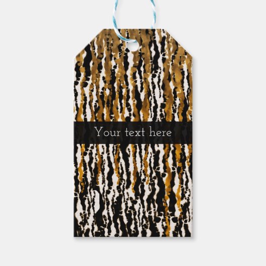 Gold & Black Modern Safari Rain Oerwoud Glam Party Cadeaulabel (Voorkant)