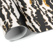 Gold & Black Modern Safari Rain Oerwoud Glam Party Cadeaupapier (Rol Hoek)