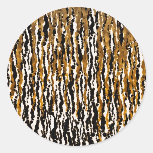 Gold & Black Modern Safari Rain Oerwoud Glam Party Ronde Sticker (Voorkant)