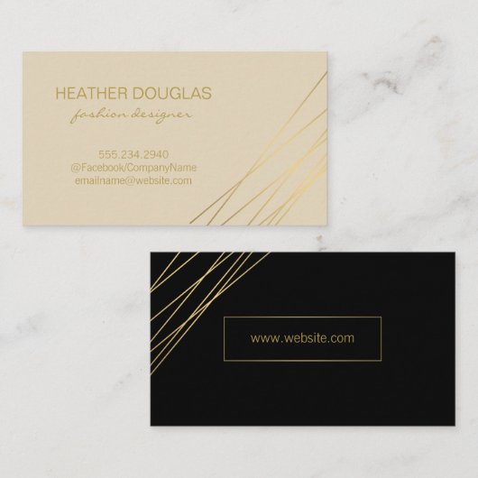 Gold Black Modern Visitekaartje (Voorkant / Achterkant)