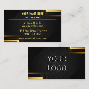 Gold Black Modern Visitekaartje met Logo