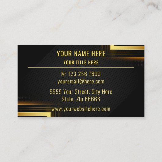 Gold Black Modern Visitekaartje met Logo (Voorkant)