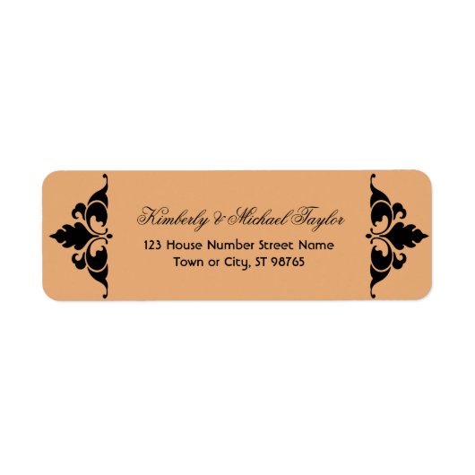 Gold Black  moderne kunst deco bruiloft Etiket (Voorkant)