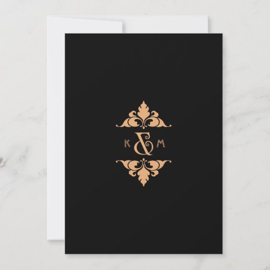 Gold Black moderne kunst deco bruiloft Save The Date (Achterkant)