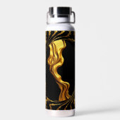Gold Black Monochrome Achempo Opulent Swirl Liquid Waterfles (Achterkant)