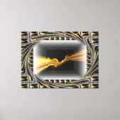 Gold Black Monochrome Opulent Swirl Liquid Achempo Canvas Afdruk (Voorkant)