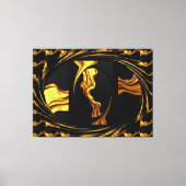 Gold Black Monochrome - Opulent Swirl Liquid Gold Canvas Afdruk (Voorkant)