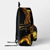Gold Black Monochrome Swirl Liquid Gold Achempong  Bedrukte Rugzak (Links)