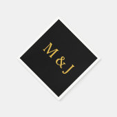 Gold Black Monogram Initiaal Aangepaste naam Moder Servet (Hoek)