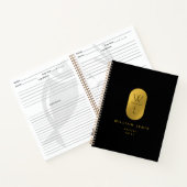 Gold Black Monogram Modern Minimalist Recipe Notitieboek (Binnen)