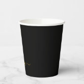 Gold Black Monogram Paper Cups Papieren Bekers (Links)