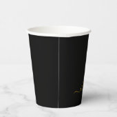 Gold Black Monogram Paper Cups Papieren Bekers (Rechts)