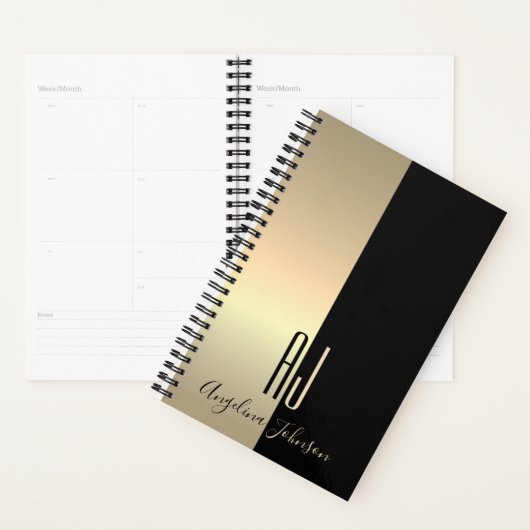 Gold Black Monogram Planner (Display)