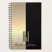 Gold Black Monogram Planner (Voorkant)